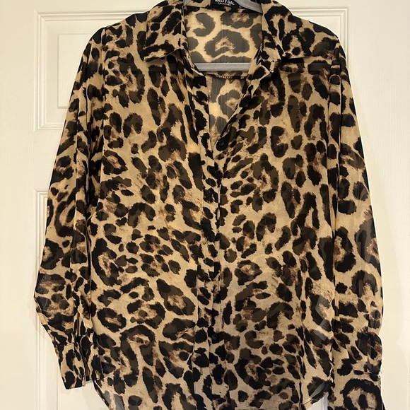 Nasty Gal Animal Print Blouse - Picture 1 of 4